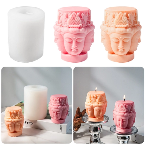 Καλούπι Σιλικόνης Άγαλμα Βούδα 3D Ανάγλυφο DIY Χειροποίητο Αρωματικό Κερί Σαπούνι Γύψινο Διακοσμητικό Zen Σπίτι
