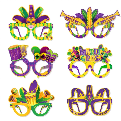 Mardi Gras Party Brille Papier Foto Requisiten Karneval Feier Bunte Masken Designs Festival Dekorationen