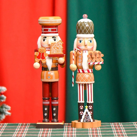 Nutcracker Soldier Wooden Ornament Gingerbread Man Chef Theme Christmas Holiday Desktop Decoration Hand Painted Traditional Craft