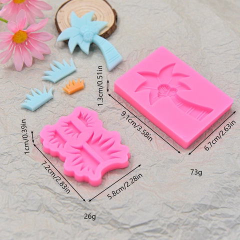 Coconut Tree And Grass Silicone Mold For Fondant Cake Decoration Chocolate DIY Baking Tools Flexible Novelty Design