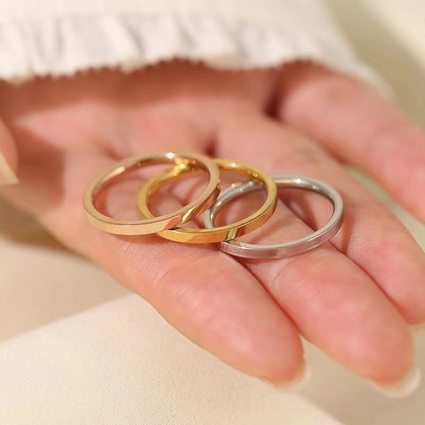 Minimalist High Polish Stainless Steel Plain Band Ring Fashion Jewelry Simple Durable Elegant Smooth Surface