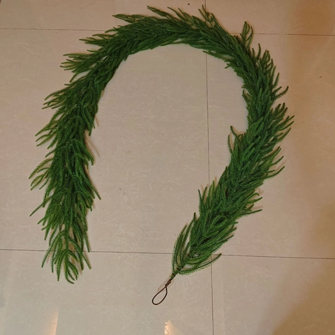 Künstliche Weihnachtsgirlande PE PVC Realistische Kiefernnadel Rattan Für Kaminmantel Haus Dekor Tischläufer Winter Grün