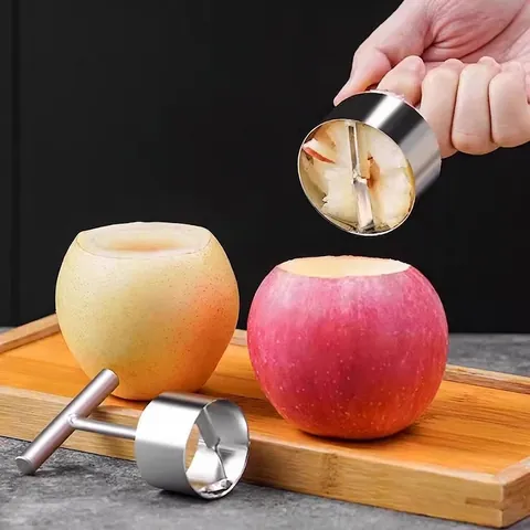 Fruit Corer 304 Stainless Steel Apple Pear Core Remover Tool With T-Shaped Handle Manual Durable Kitchen Gadget Novelty