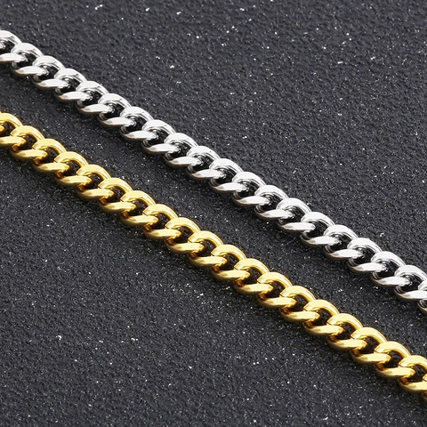Collar Pulsera Cadena Cubana Acero Inoxidable Colgante Barra Rectangular Joyería Hip Hop Minimalista Para Hombre