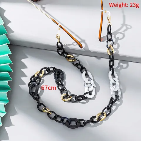 Brillenband Brillenkette Mode Acrylharz Gliederkette Rutschfestes Band Damen Sonnenbrille Retro Halsband
