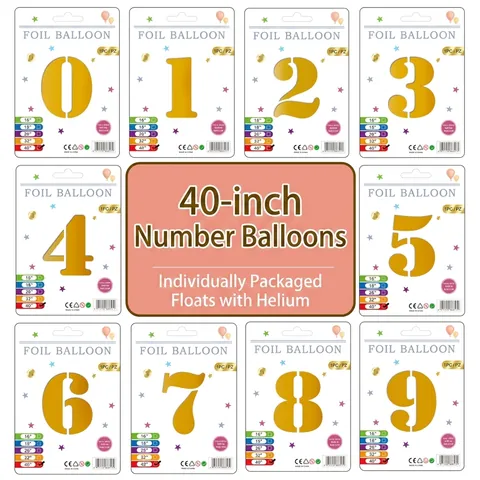 Large Number Digital Foil Balloons Aluminum Film Self Sealing Birthday Wedding Anniversary Party Decoration Novelty