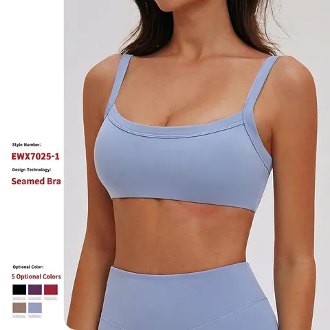 Sport BH Damen U-Ausschnitt Hohlkreuz Doppelriemen Gebürstet Polyamid Elasthan Fitness Yoga Top Herausnehmbare Pads
