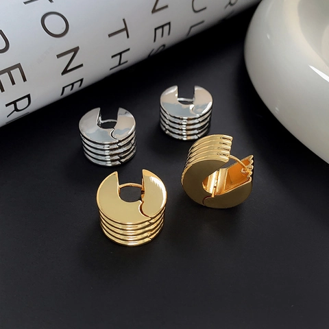 Minimalistische Koperen Ronde Creolen Met 925 Sterling Zilveren Stift Hoogglans Geometrisch Goud Zilver Verguld Voor Dames Sieraden