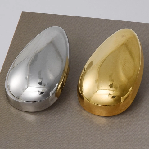 Wassertropfen Ohrringe 304 Edelstahl 18K Gold Ohrstecker Französischer Minimalismus Hochglanzpoliert Spiegeloberfläche