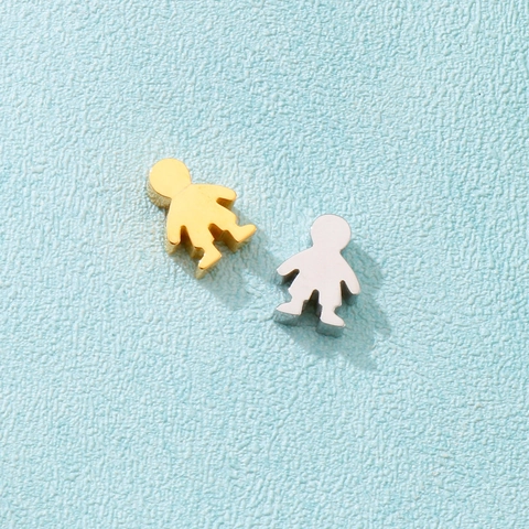 Human Boy Figur Anhänger 18K Vergoldeter Edelstahl Charms Für DIY Schmuckherstellung Halsketten Armbänder