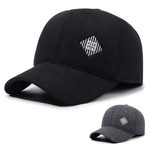 Berretto Da Baseball In Misto Lana Da Uomo Cappello Invernale Caldo Con Paraorecchie Ricamo Retrò Regolabile