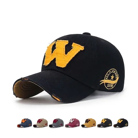 Vintage Gewassen Katoenen Honkbalpet Met Geborduurde W Patch Verstelbare Sun Hat Streetwear Voor Heren En Dames