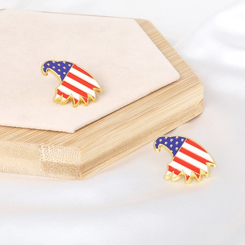 Alloy Enamel American Flag Brooch Patriotic USA Eagle Heart Cross Statue Of Liberty Pin Badge For Clothes Bag Accessories