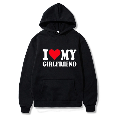 Men Hoodie Sweatshirt Fleece Lined Polyester Pullover Long Sleeve Kangaroo Pocket Slogan Heart Print Casual Streetwear