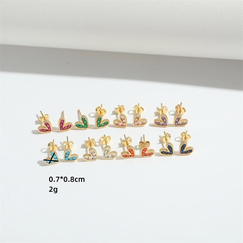 Hart Knopoorbellen Koper Zirkoon Micro Ingelegd Exquise Retro Sieraden Voor Vrouwen