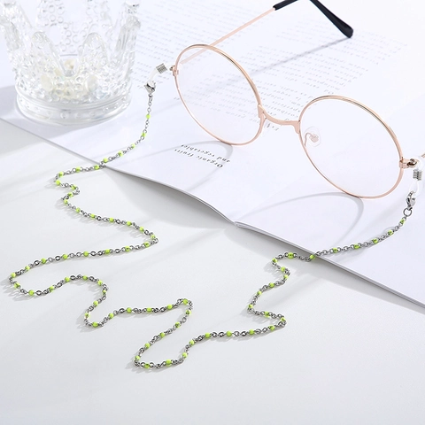 Fashion Beaded Glasses Chain Stainless Steel Mask Lanyard Anti Slip Eyeglass Strap For Women Accessories