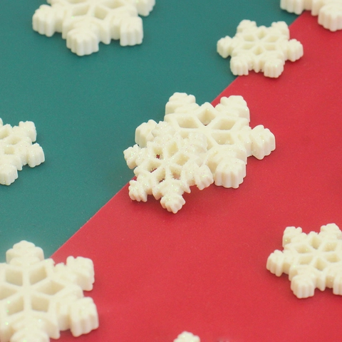 Charm Fiocco Di Neve In Resina Bianca Glitterata Accessori DIY Per Decorazioni Di Natale Custodia Per Telefono