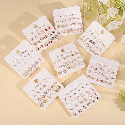 Orecchini A Lobo In Lega Con Perno Per Orecchini Imitazione Perla Artificial Strass Forme Carine Stile Coreano Per Donne