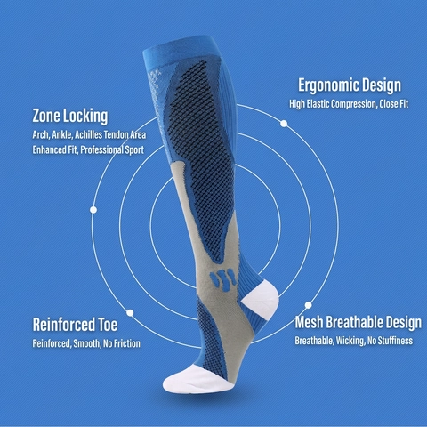 Compression Socks Professional Sport Graduated Pressure Breathable Nylon Mid Tube Cycling Running Fitness Men Women