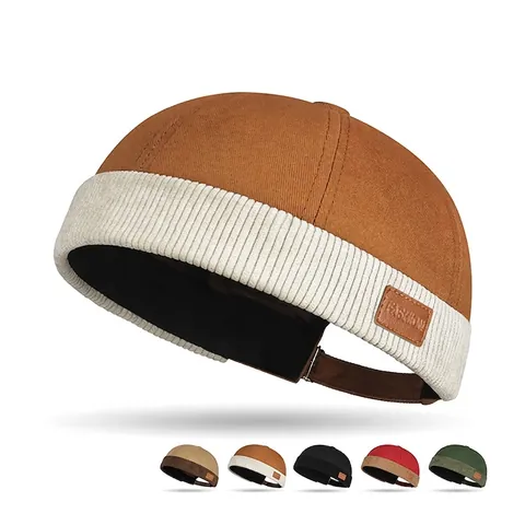 Cappello Docker Retro Patchwork Senza Tesa Cotone Tela Velluto A Coste Regolabile Landlord Miki Hat Per Uomo Donna Vintage
