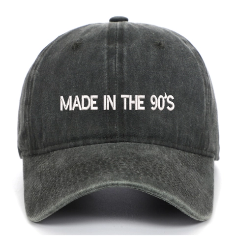 Retro Washed Cotton Baseball Cap Embroidered Made In The 90S Adjustable Outdoor Sunshade Hat For Women Men