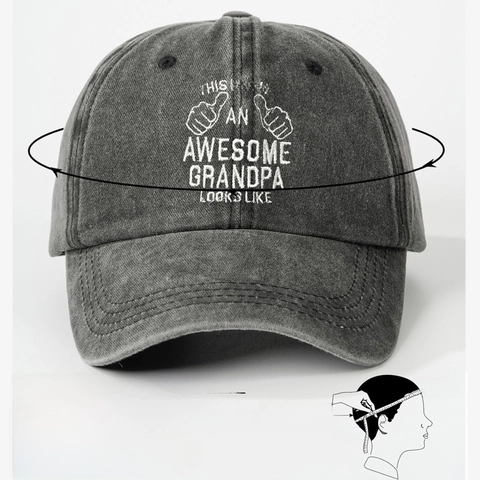 Awesome Grandpa Waschbaumwolle Baseballkappe Retro Distressed Slogan Stickerei Verstellbarer Sonnenhut Herren Damen Geschenk