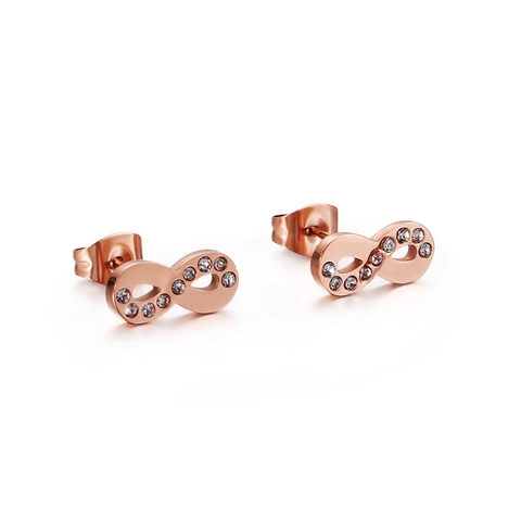 Oneindigheidssymbool Knopoorbellen Roestvrij Staal Steentjes Minimalistische Mode Sieraden Voor Dames