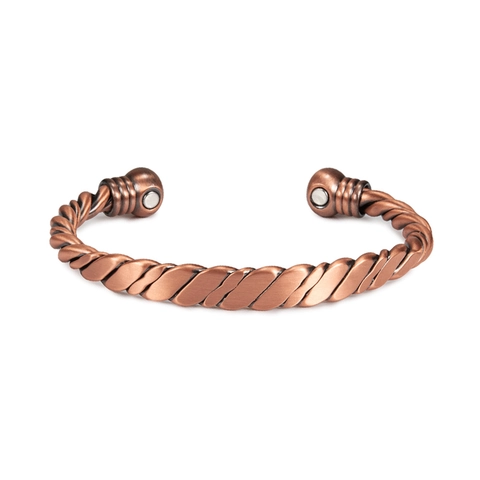 Pure Red Copper Magnetic Bracelet For Women Handmade Twist Braided Therapy Bangle Fashion Jewelry Gift