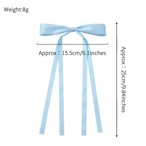 Pinza para el Cabello con Lazo de Satén de Color Sólido y Cintas Largas Pasador Elegante para Niñas Accesorios para el Cabello