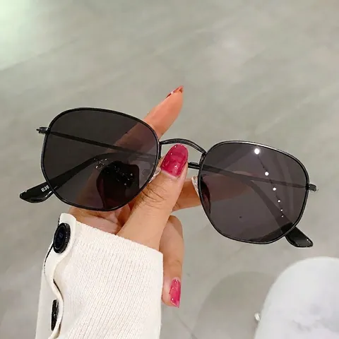Occhiali Da Sole Poligonali Retrò Anti Luce Blu Montatura In Metallo Polarizzati UV400 Moda Esagonali Uomo Donna