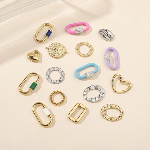 Geometric Oval Heart Round Pendants Charms Stainless Steel Mirror Polished Enamel Rhinestone DIY Jewelry Making Accessories