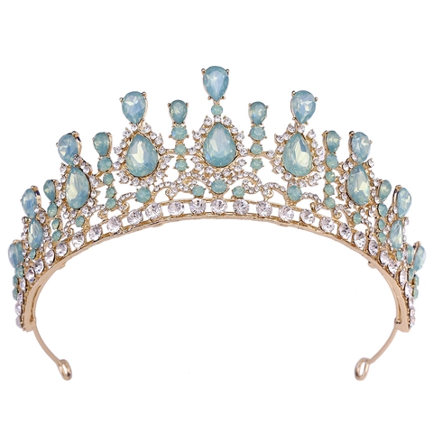 Barock Vintage Brautkrone Für Damen Gold Silber Legierung Tropfenform Strass Prinzessin Diadem Hochzeit Geburtstag Haarschmuck