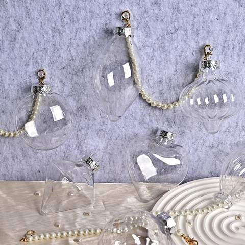 Ornamenti Di Natale Trasparenti Plastica PET Decorazioni Appese Cavo Albero Di Vacanza Festa Casa Arredamento Elegante Festoso