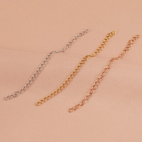 Chaîne D'extension En Acier Inoxydable Pour Colliers Et Bracelets Accessoires De Bijoux DIY Plaque Or 18K Sous Vide