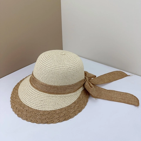 Cappello Di Paglia Da Donna Cappello Da Sole Pieghevole Protezione UV Tesa Larga Ondulata Spiaggia Vacanza Estate Bicolore