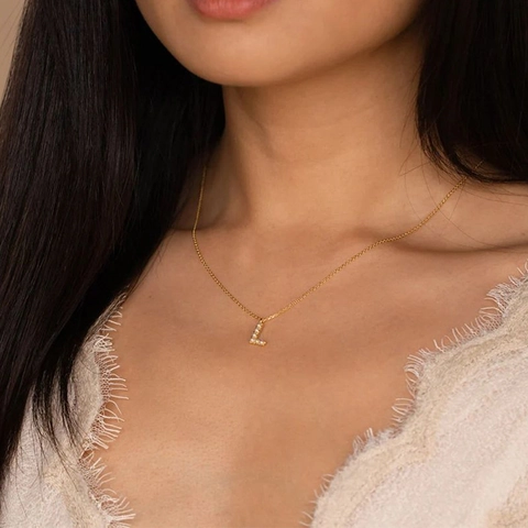 Stainless Steel Alphabet Necklace With Artificial Pearl Pendant Initial Clavicle Chain Minimalist Fashion Jewelry For Women