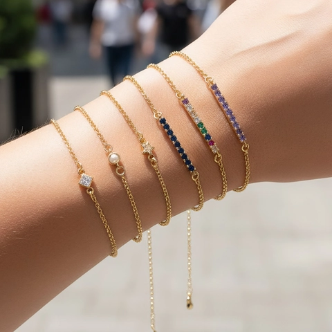 Adjustable Bolo Bracelet Copper Micro Pave Colorful Cubic Zirconia Box Chain Elegant Jewelry For Women