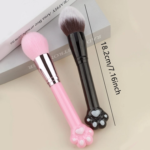 Pennello Trucco Carino Zampa Di Gatto Forma Fiamma Morbida Fibra Sintetica Cipria In Polvere Blush Strumento Cosmetico