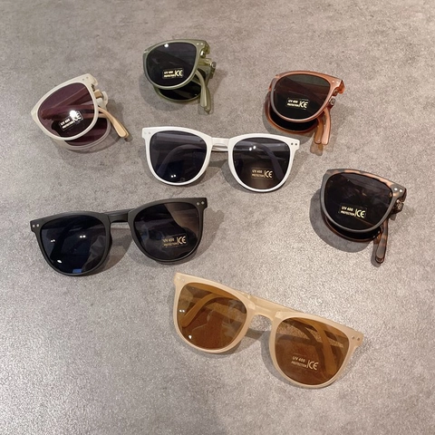 Foldable Kids Sunglasses UV400 Protection PC Frame Resin Lens Portable Square Eyewear For Boys And Girls Outdoor