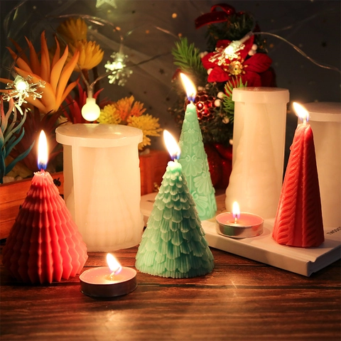 3D Christmas Tree Silicone Mold DIY Scented Candle Making Crafting Tool For Holiday Ornaments Decorative