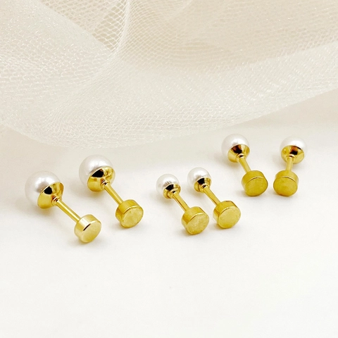 Orecchini A Lobo Con Künstliche Perle In Acciaio Inossidabile Con Chiusura A Vite Eleganti Gioielli Minimalisti Donna Accessori Quotidiani