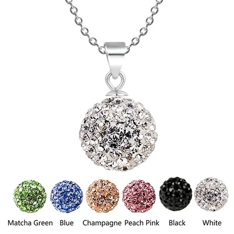 S925 Sterlingsilber Shamballa Ball Anhänger Für Damen Strass Kristall Glitzernd Rund Nur Anhänger Ohne Kette Schmuck Geschenk