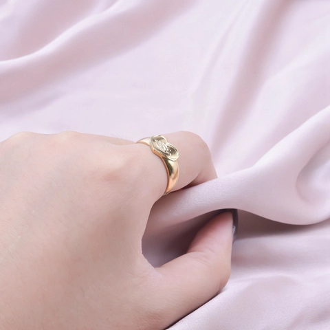 304 Edelstahl Böser Blick Herz Offener Ring Verstellbar Geometrisches Herzmuster Unisex Minimalistischer Fingerring Schmuck