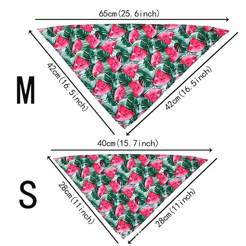 Bandana Pour Animaux Imprimé Fruits Tropicaux Écharpe Triangulaire Polyester Respirant Chien Chat Bavoir Accessoires Été