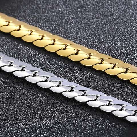 Minimalist Stainless Steel Cuban Link Bracelet For Men And Women Business Style Titanium Steel Curb Chain With Lobster Clasp