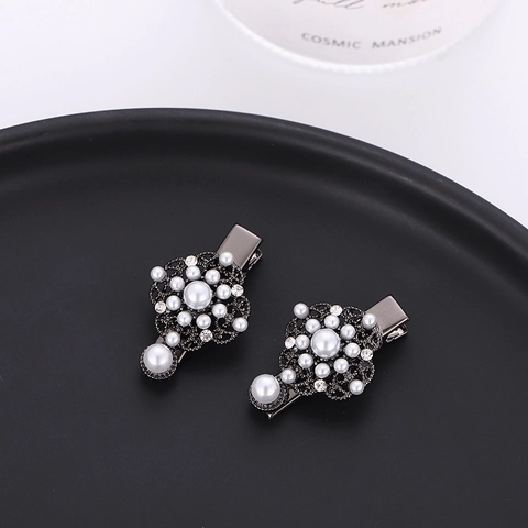 Pinzas Para El Pelo De Flores Barrocas Retro Para Mujer Aleación Perla Artificial Diamante De Imitación Elegante Accesorios