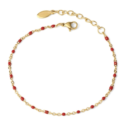 Bracelet Bohème En Perles Émail Colorées Pour Femmes En Acier Inoxydable Bijoux À Chaîne Réglable Minimaliste