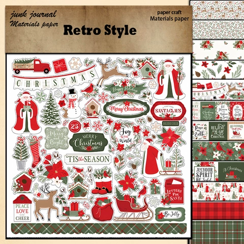 Carta Materiale Per Scrapbook Di Natale Vintage Motivi Renna Babbo Natale Forniture Decorative Per Diario