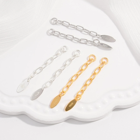 Catena Di Estensione In Argento Sterling 925 Catena Di Coda A Goccia D'acqua Per Collana Bracciale DIY Accessori Per Gioielli