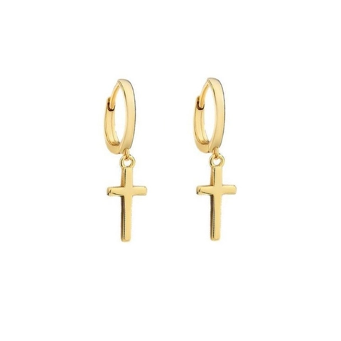 Orecchini A Cerchio Con Croce In Argento Sterling 925 Minimalisti Pendenti Per Donna Gioielli Religiosi Chic